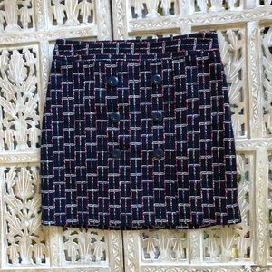 LOFT skirt- red white and blue tweed.